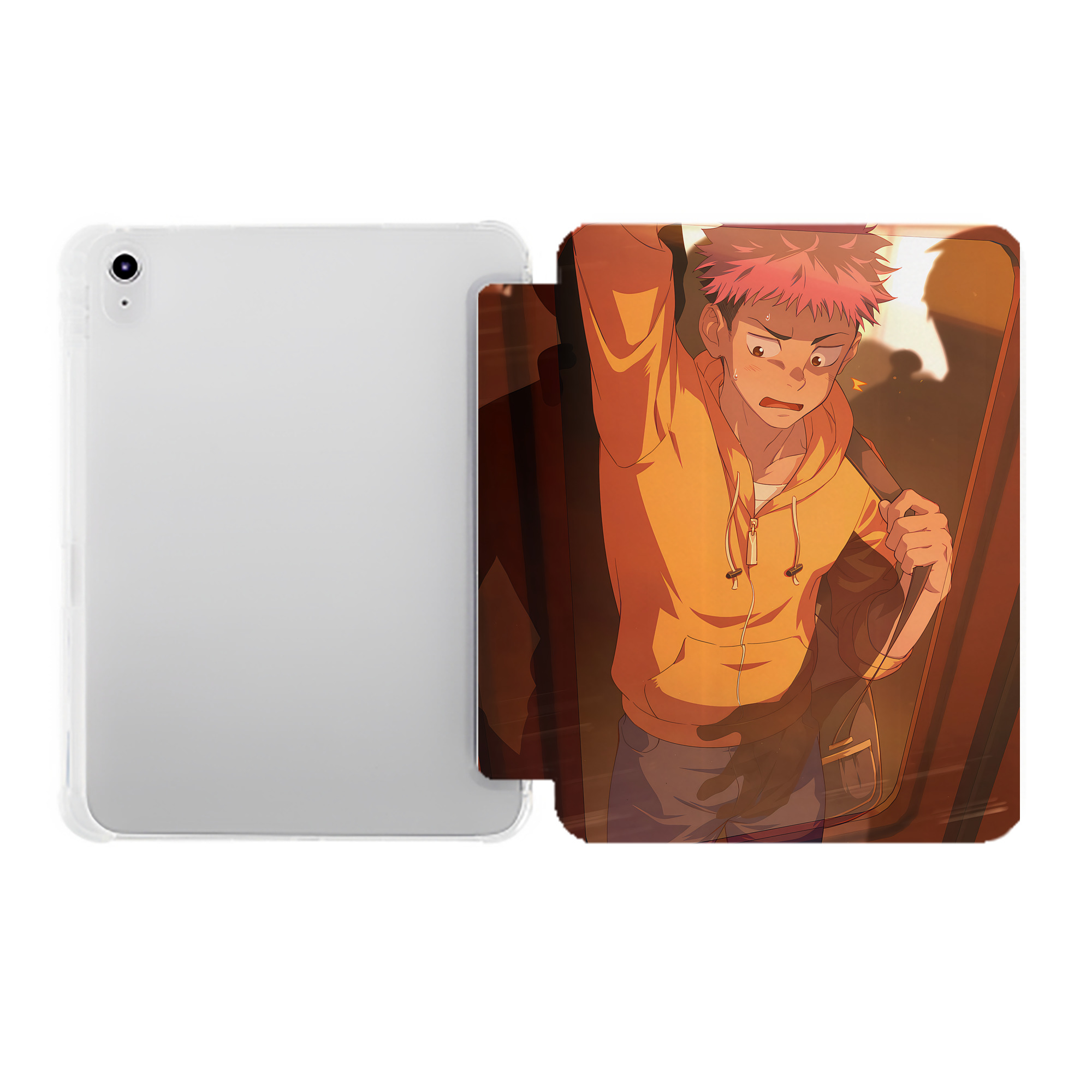 （画像用） 呪術廻戦 Jujutsu Kaisen IPad ケース ペン収納付き 三つ折りスタンド PUレザー×シリコン 対応機種9.5/10.5/10.9インチ